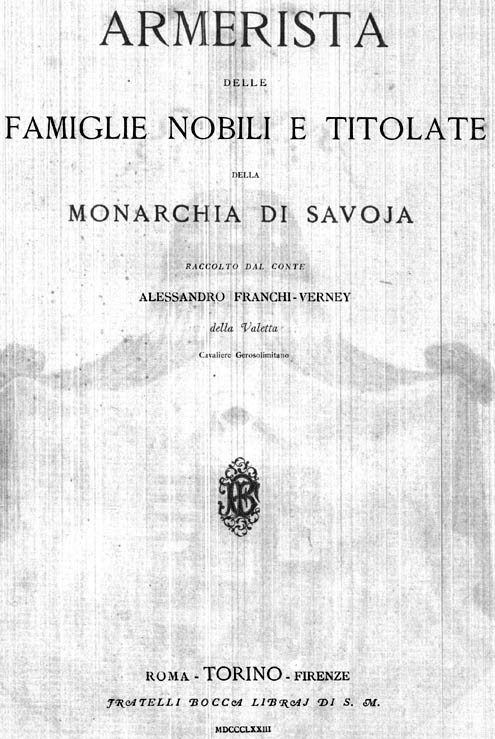 Armerista delle famiglie nobili e titolate della Monarchia di Savoia.